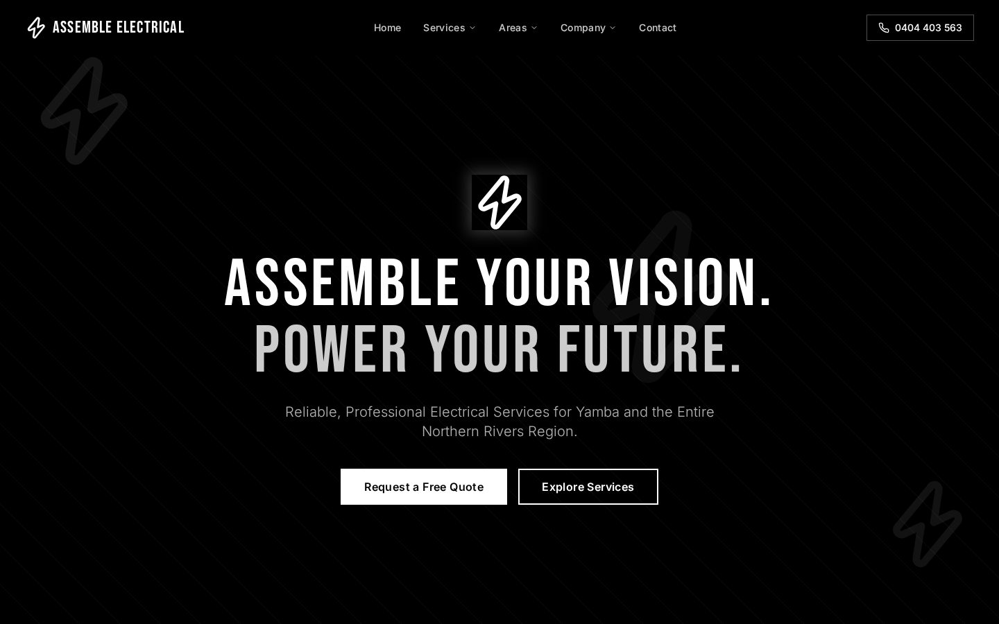 Assemble Electrical website homepage designed by Melbourne Web Design Co.