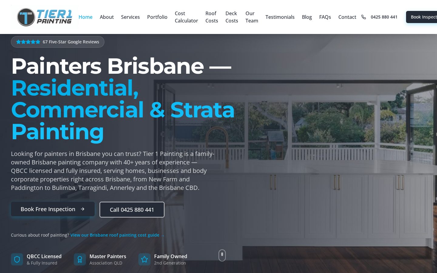Tier 1 Painting website homepage designed by Melbourne Web Design Co.